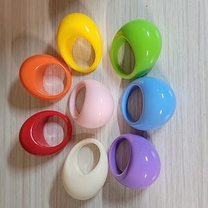 FUNKY RETRO DOME RINGS, CHOICE OF COLOR